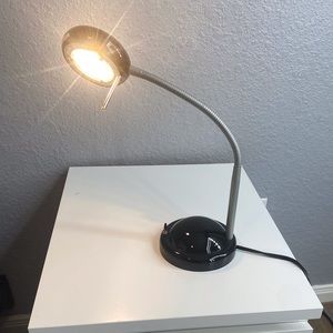 Black/Silver Desk Lamp with Flexible Arm
